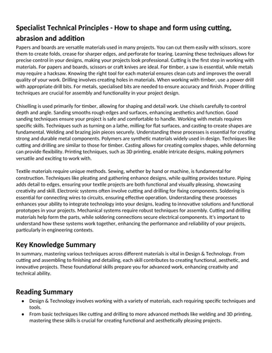 DT AQA Specialist Technical Principles - How to shape and form using ...