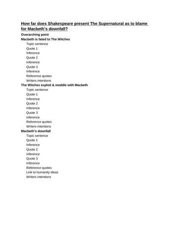 GCSE AQA Supernatural in Macbeth - English Literature | Teaching Resources