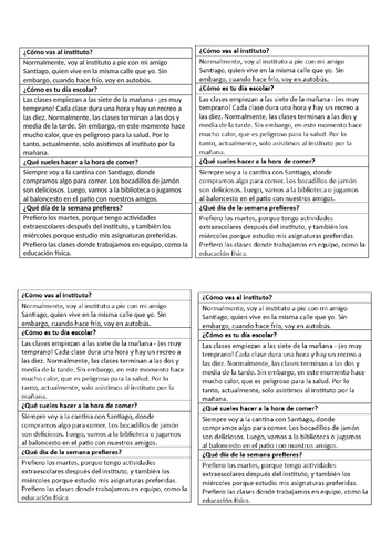 2026 Spanish AQA GCSE Module 5.1 - Un día en el insti | Teaching Resources