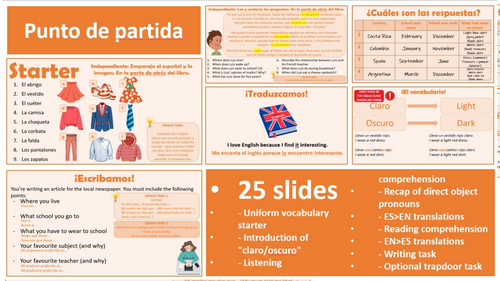 2026 Spanish AQA GCSE Module 5.1 - Un día en el insti | Teaching Resources