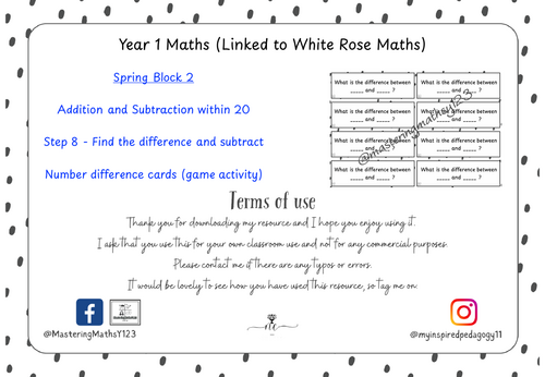 Find the difference - Year 1 White Rose Maths Spring Blk 2 - Addition ...