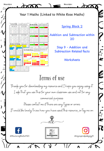 Addition and subtraction fact families within 20 worksheets | Teaching ...