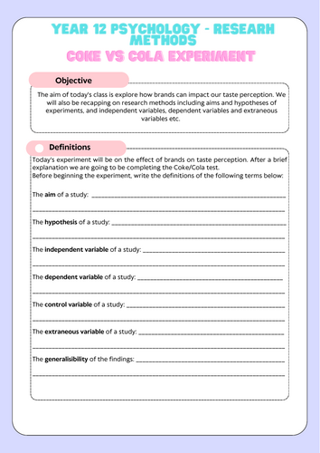 Psychology research methods / key science skills unit of work ...