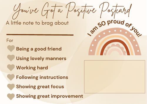 Positive Postcard Reward Card Celebrate Behaviour | Teaching Resources