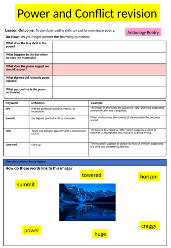 Power and Conflict AQA English Literature Revision Booklets | Teaching ...