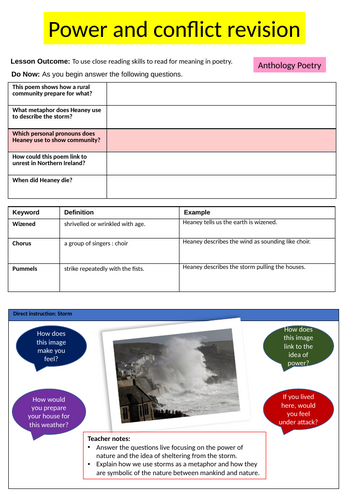 Power and Conflict AQA English Literature Revision Booklets | Teaching ...