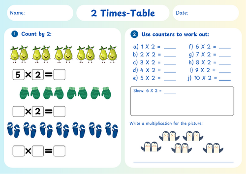 2 Times - Table Differentiated Worksheet Activity | Teaching Resources
