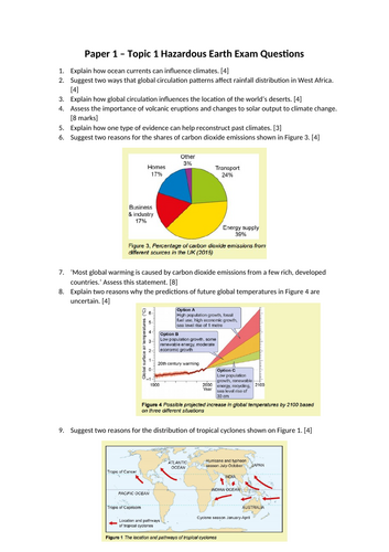 Edexcel B GCSE Geography Revision Hazardous Earth | Teaching Resources