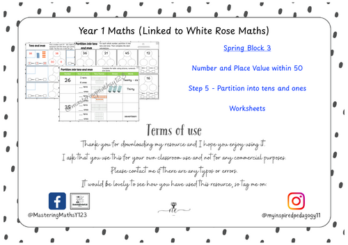Partition into 10s and 1s - Year 1 White Rose Maths Spring Blk 3 - NPV ...