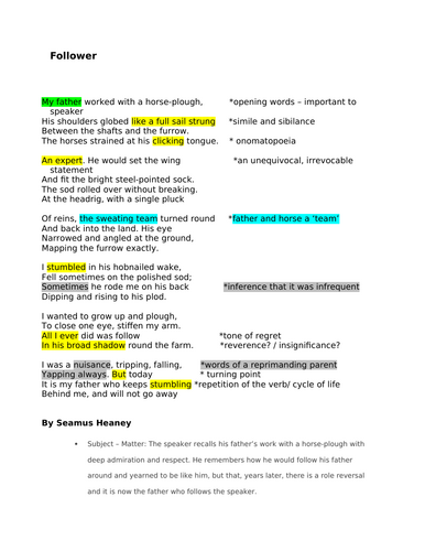 iGCSE ENGLISH LITERATURE poetry analysis 