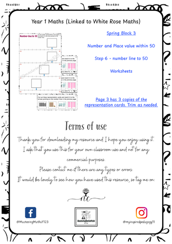 Numberline to 50 (identify) - Year 1 White Rose Maths Spring Blk 3 ...