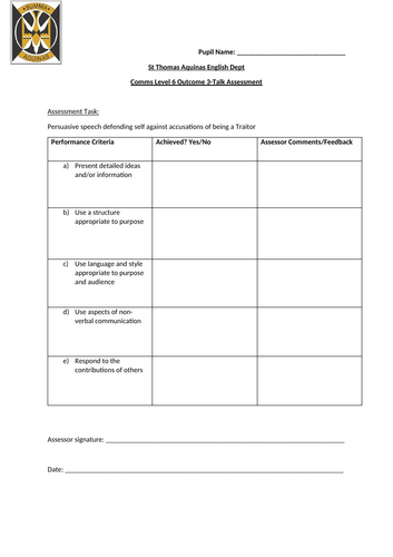 Traitors Talk Unit Higher National 5 English | Teaching Resources