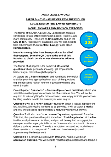 AQA A Level Law Model Answers - Full Papers - Paper 3a (Contract ...
