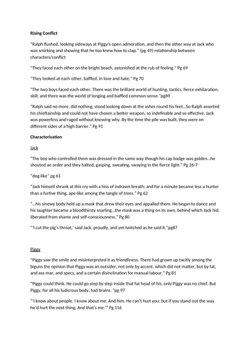 Lord of the Flies N5/Higher English Critical Essay Unit | Teaching ...