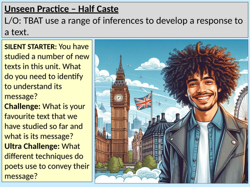 Half-caste Unseen Practice  Half-caste Other Cultures' Poetry AQA