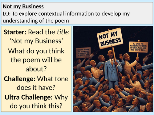 Not My Business Other Cultures' Poetry AQA