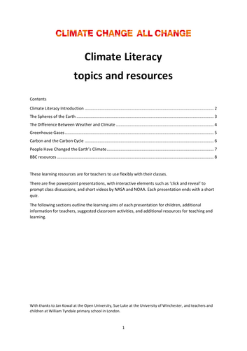 Climate Literacy: Introducing climate science to Year 5 | Teaching ...