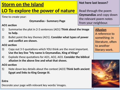 Storm on the Island Power and Conflict AQA Poetry