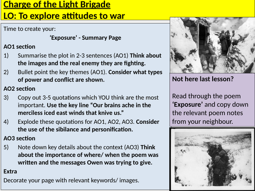Charge of the Light Brigade Power and Conflict AQA Poetry