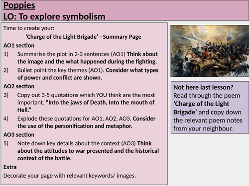 Poppies Power and Conflict AQA Poetry
