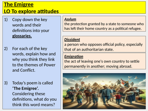 Emigree Power and Conflict AQA Poetry