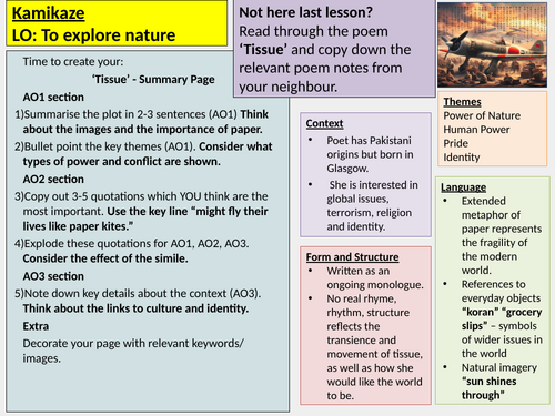 Kamikaze Power and Conflict AQA Poetry