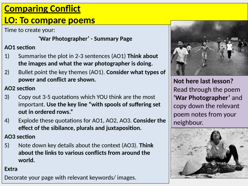 Analysis Links Themes Power and Conflict AQA Poetry