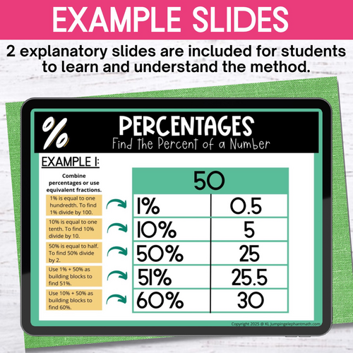 Percent of a Number Using Benchmark Percentages Google Slides and ...