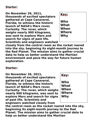 Curiosity Mars Rover | Teaching Resources