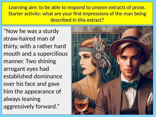 Great Gatsby Unseen Prose