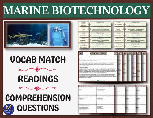 Marine Biology: Marine Biotechnology Reading Comprehension & Sort ...