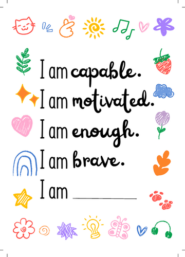 Personalized Positive Affirmations for Kids and Teens | Teaching Resources