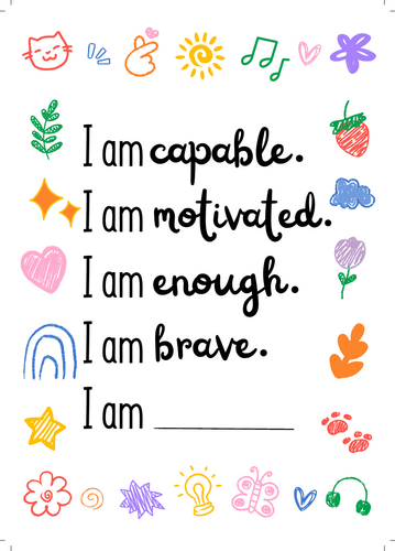 Personalized Positive Affirmations for Kids and Teens | Teaching Resources