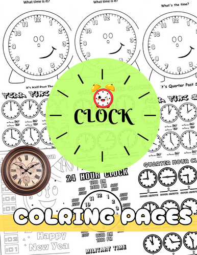 Clock Coloring Pages – Fun & Educational Time-Themed Printables ...