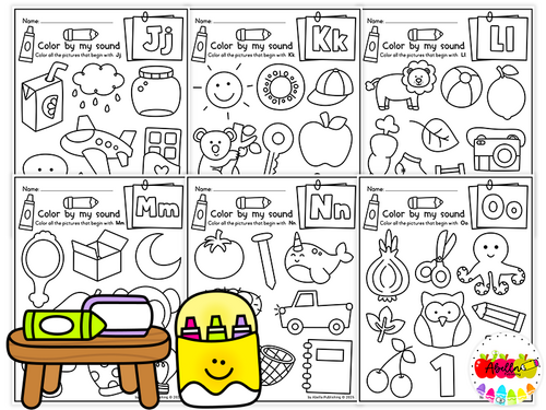 Letter Work and Beginning Sounds Worksheets | Color by Sound ...