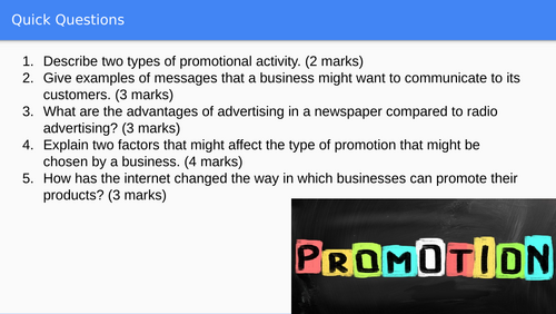 5.6 Using the marketing mix: Promotion and Place (distribution ...