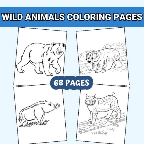 Adventurous Wild Animals Coloring Pages for Kids | Fun Printable PDF ...