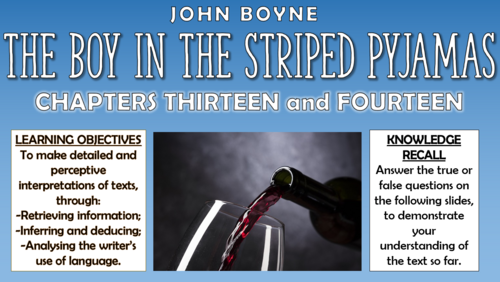 The Boy in the Striped Pyjamas - Chapters 13-14 - Double Lesson!
