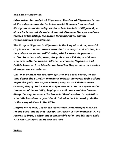 Guided Reading on Gilgamesh | Teaching Resources
