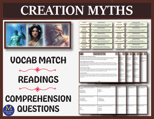 World Mythology: Creation Myths Reading Comprehension & Sort Activity ...