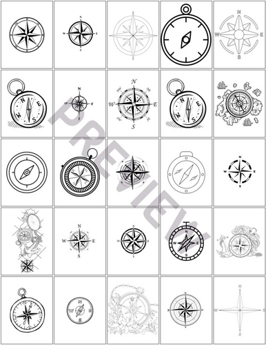 Explore a Whimsical Collection of Compass Coloring Pages PDF | Teaching ...