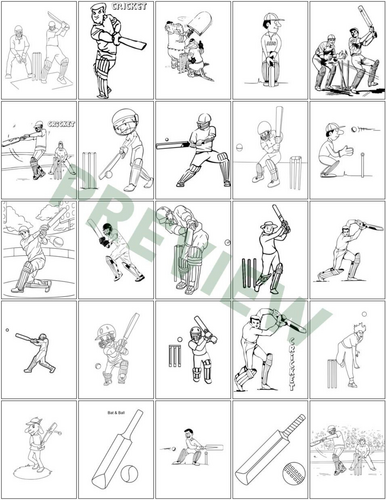 Exciting Cricket Game Coloring Pages for Kids and Fans of All Ages ...