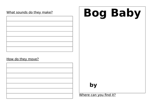 The Bog Baby Unit of Work | Teaching Resources