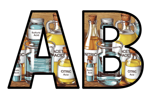 Acids Science Chemistry Lettering Set Display Title Letters Numbers ...