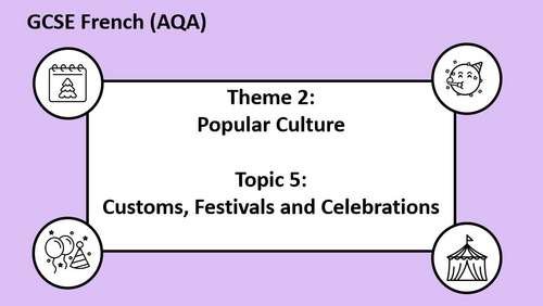 Topic5- Customs, Festivals and Celebrations- French GCSE