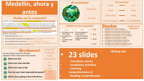 2026 Spanish AQA GCSE Module 6.2 - Medellin, ahora y antes | Teaching ...