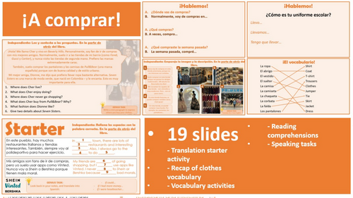 2026 Spanish AQA GCSE Module 6.3 - A comprar