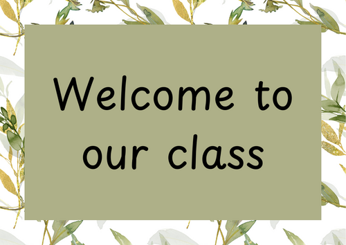 Classroom signs in a natural theme