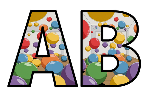 Ball Room Bouncing PE Lettering Set Display Title Letters Numbers Signs ...