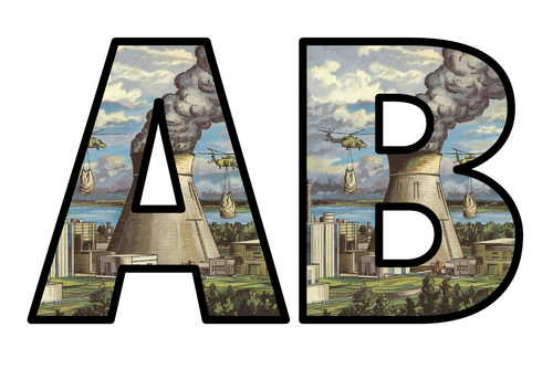 Chernobyl Disaster Power Plant 1986 Explosion Lettering Set Display ...